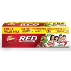 Зубная паста Дабур Ред 300г с зубной щеткой (Family Value Pack Red Dabur)