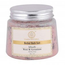 Соль для ванны Роза Герань Кхади 200г (Rose Geranium Herbal Bath Salt Khadi) Индия